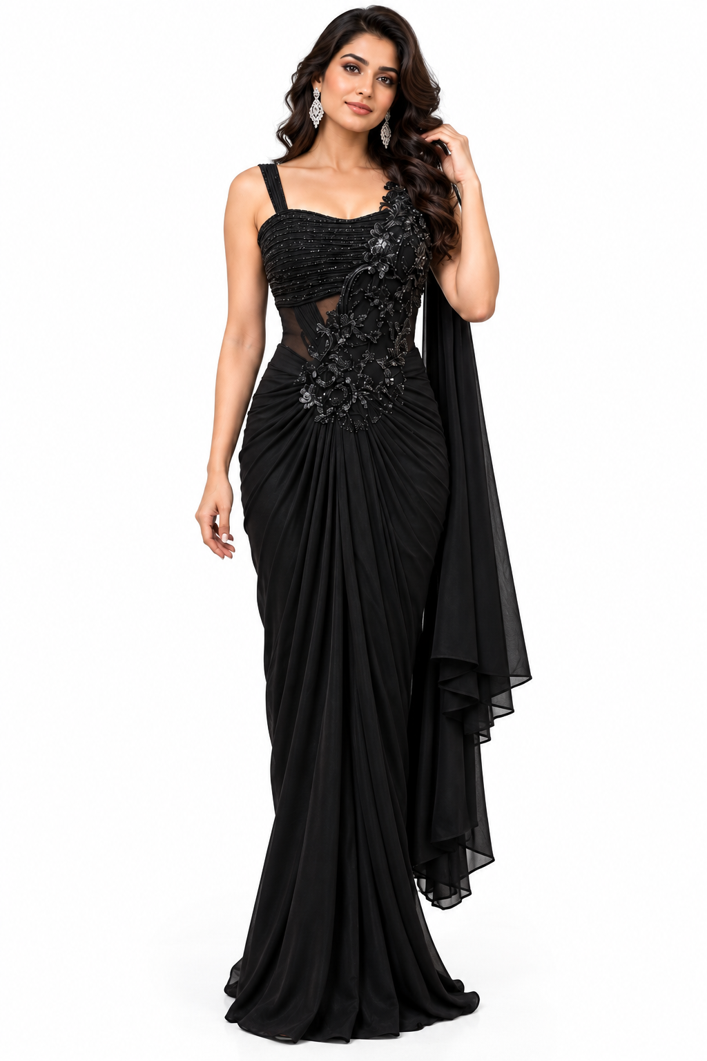 Drape Sari Wiring Blouse - DSK Cauter designer wear, image 1