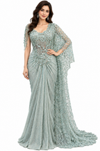Drape Sari Hand Work Pallu - DSK Cauter designer wear, image 1