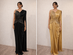 Onepiece Gown with Leaf Pallu - DSK Cauter designer wear, image 2