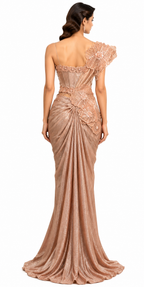 One-Shoulder Corset Saree with Full Handwork - DSK Cauter designer wear, image 2