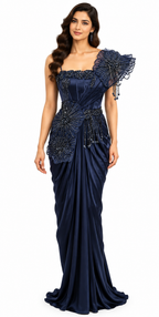 One-Shoulder Corset Saree with Full Handwork - DSK Cauter designer wear, image 7