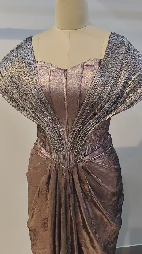 Corset & Leather Skirt Co-Ord Set with Cape - DSK Cauter designer wear, video
